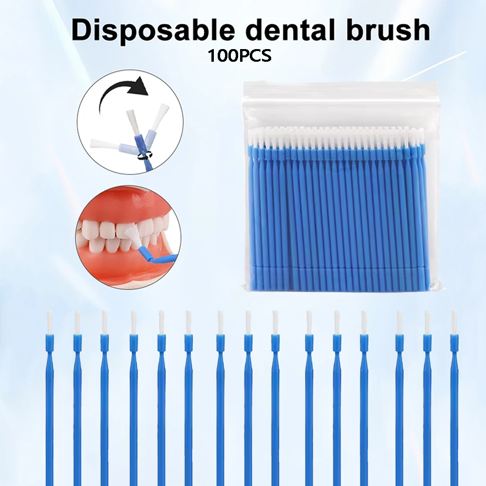 Teeth Whitening Brush - 100 Unidades de Escovas Micro Descartáveis