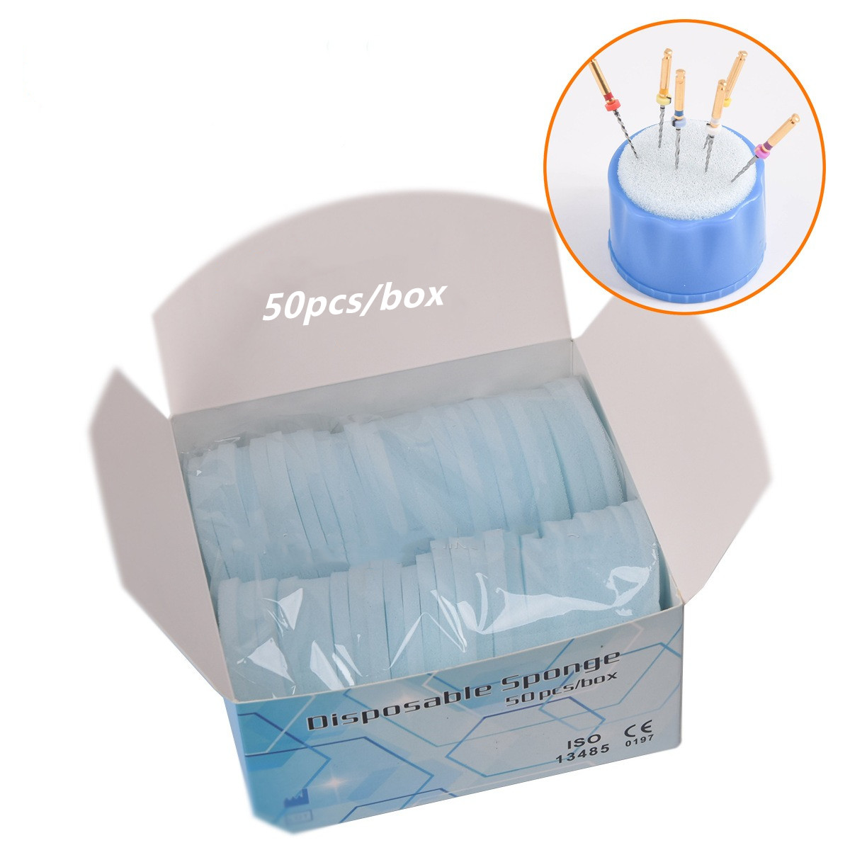 Teeth Whitening Foam - Almofada de esponja descartável, 50 peças,