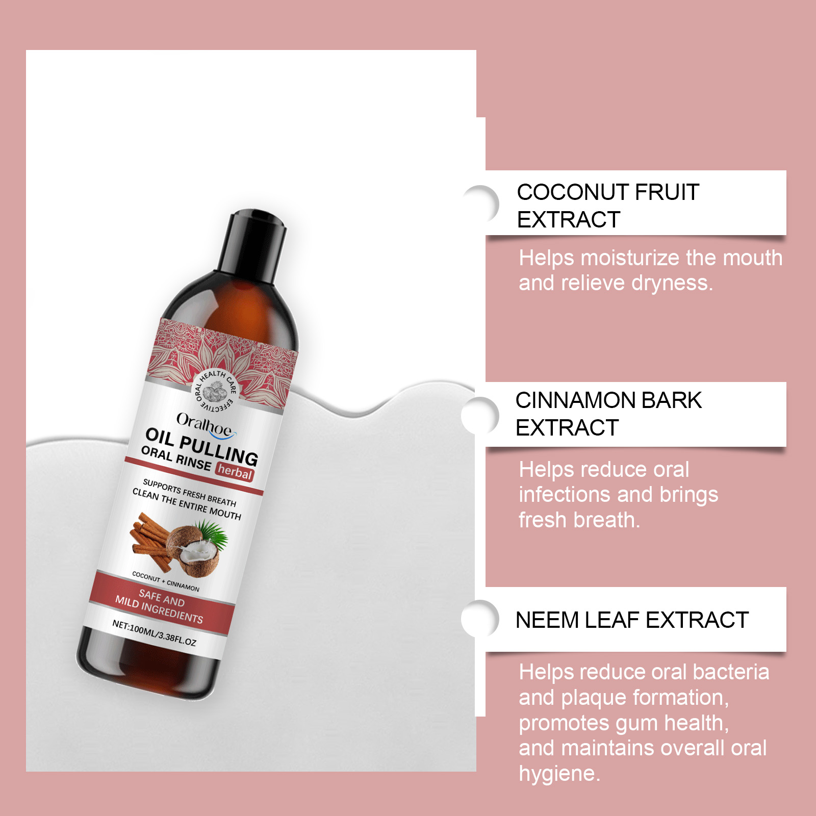 Óleo de tração de coco enxagua - Teeth Whitening Oil Pulling avaliação e preço
