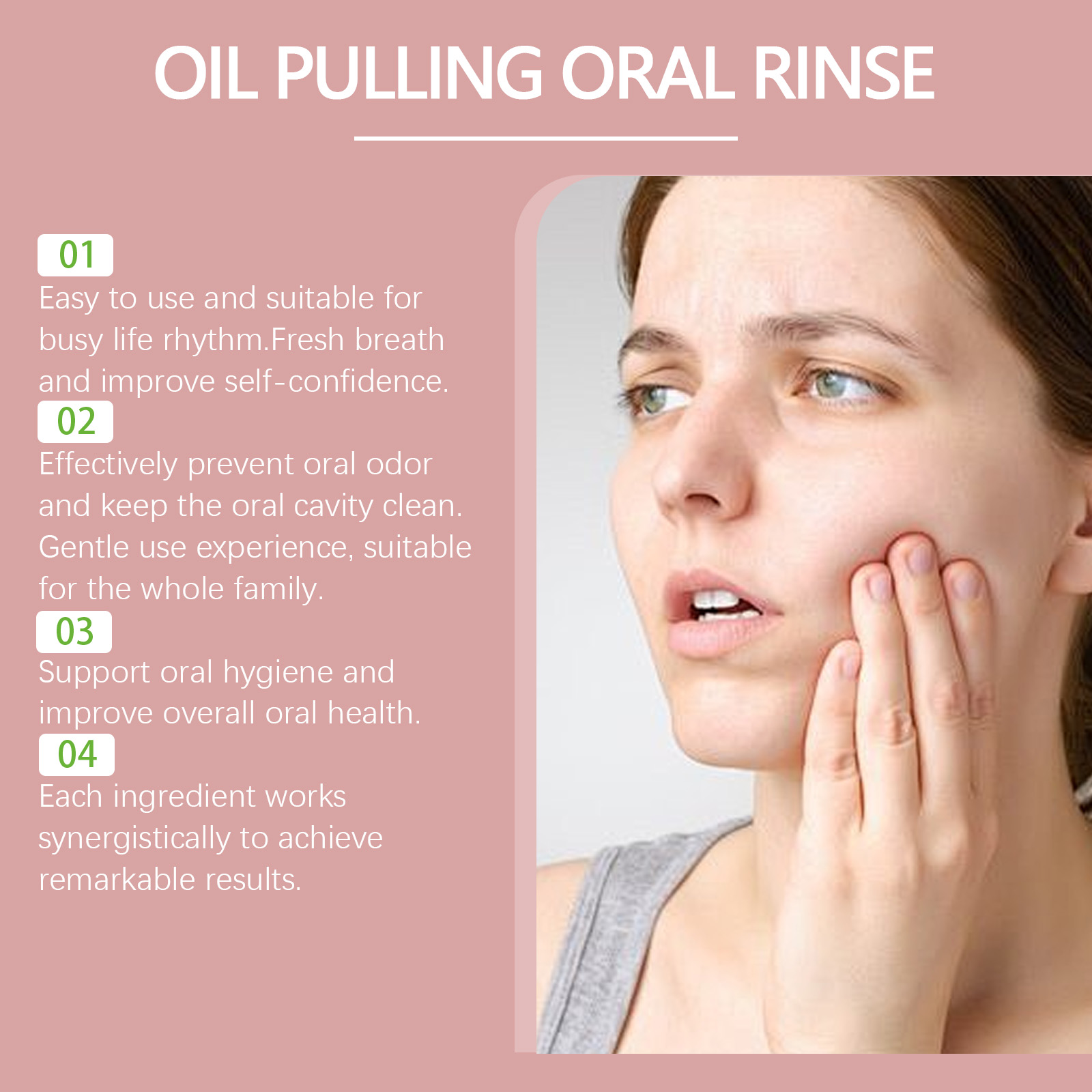 Óleo de tração de coco enxagua - Teeth Whitening Oil Pulling avaliação e preço