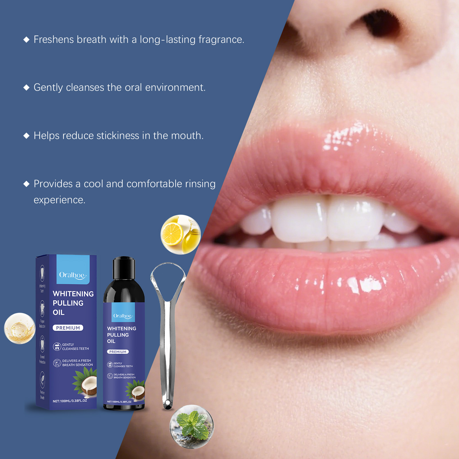 Enxaguante Bucal de Óleo de Co - Teeth Whitening Oil Pulling avaliação e preço