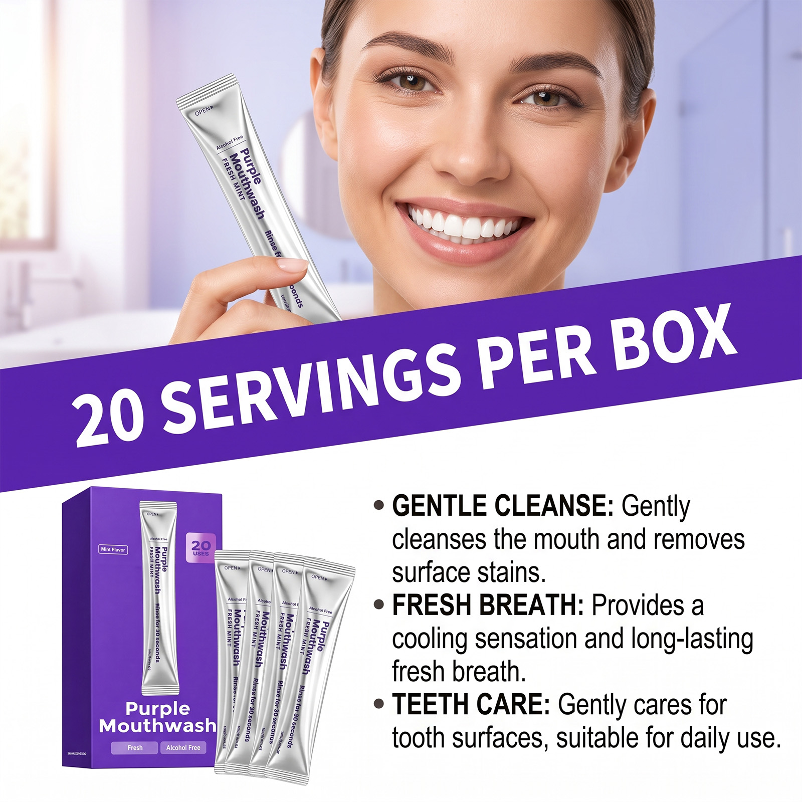 Enxaguante Bucal Roxo para Eli - Teeth Whitening And Stain Removal avaliação e preço