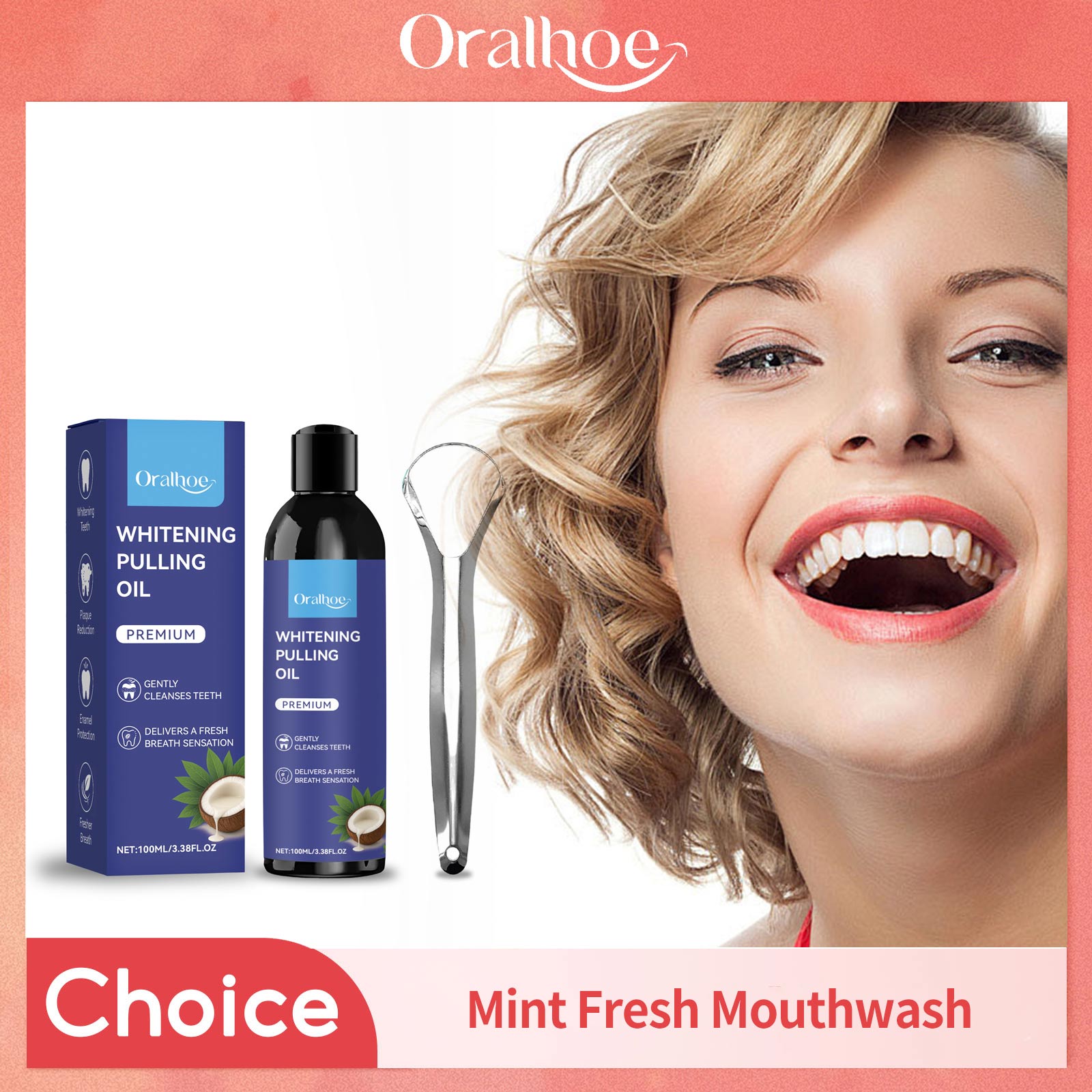 Óleo de coco puxando com raspa - Teeth Whitening Oil Pulling avaliação e preço