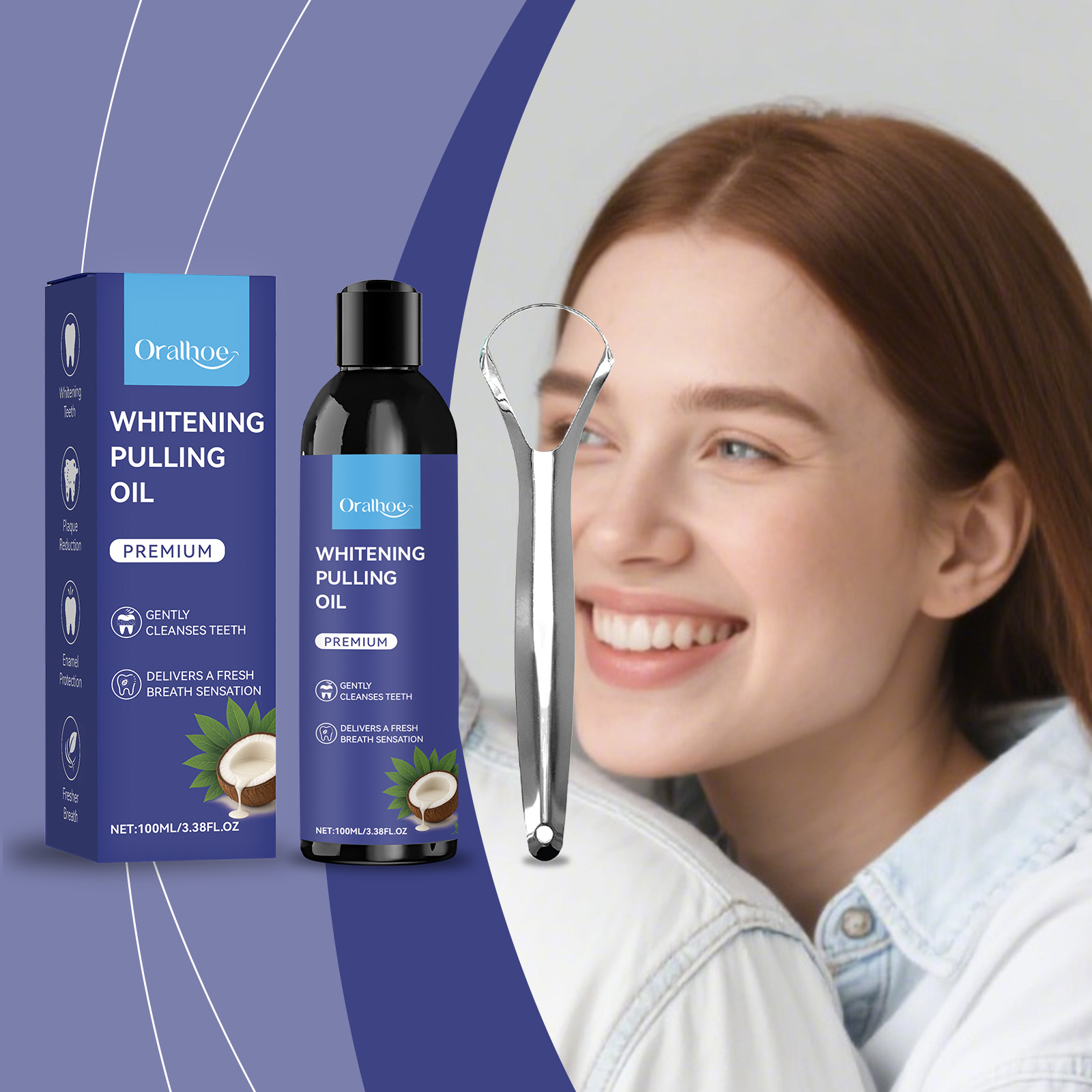 Óleo de coco puxando com raspa - Teeth Whitening Oil Pulling avaliação e preço