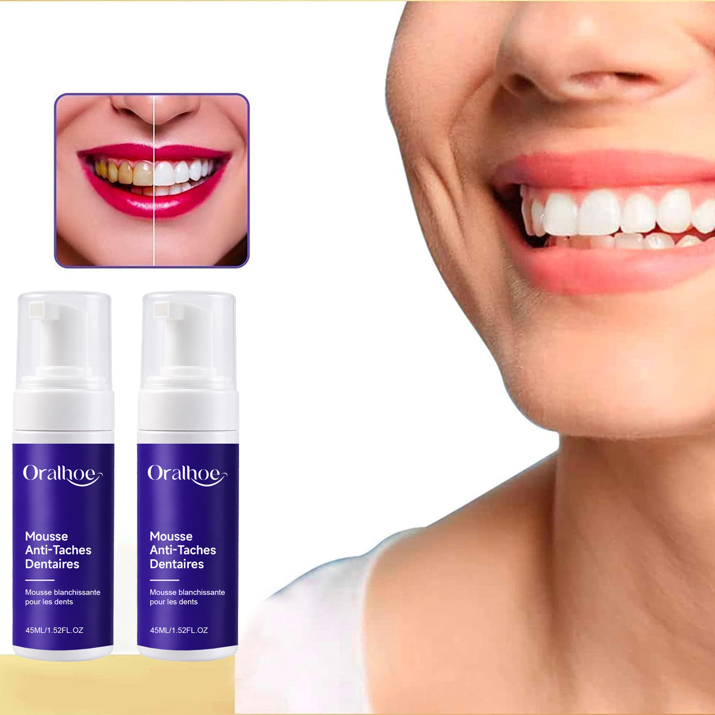 Espuma Dental Roxa Clareadora  - Teeth Whitening Routine avaliação e preço