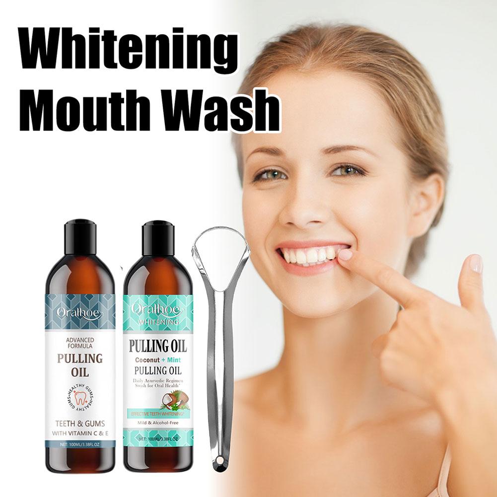 Hortelã de coco puxando óleo b - Teeth Whitening Oil Pulling avaliação e preço