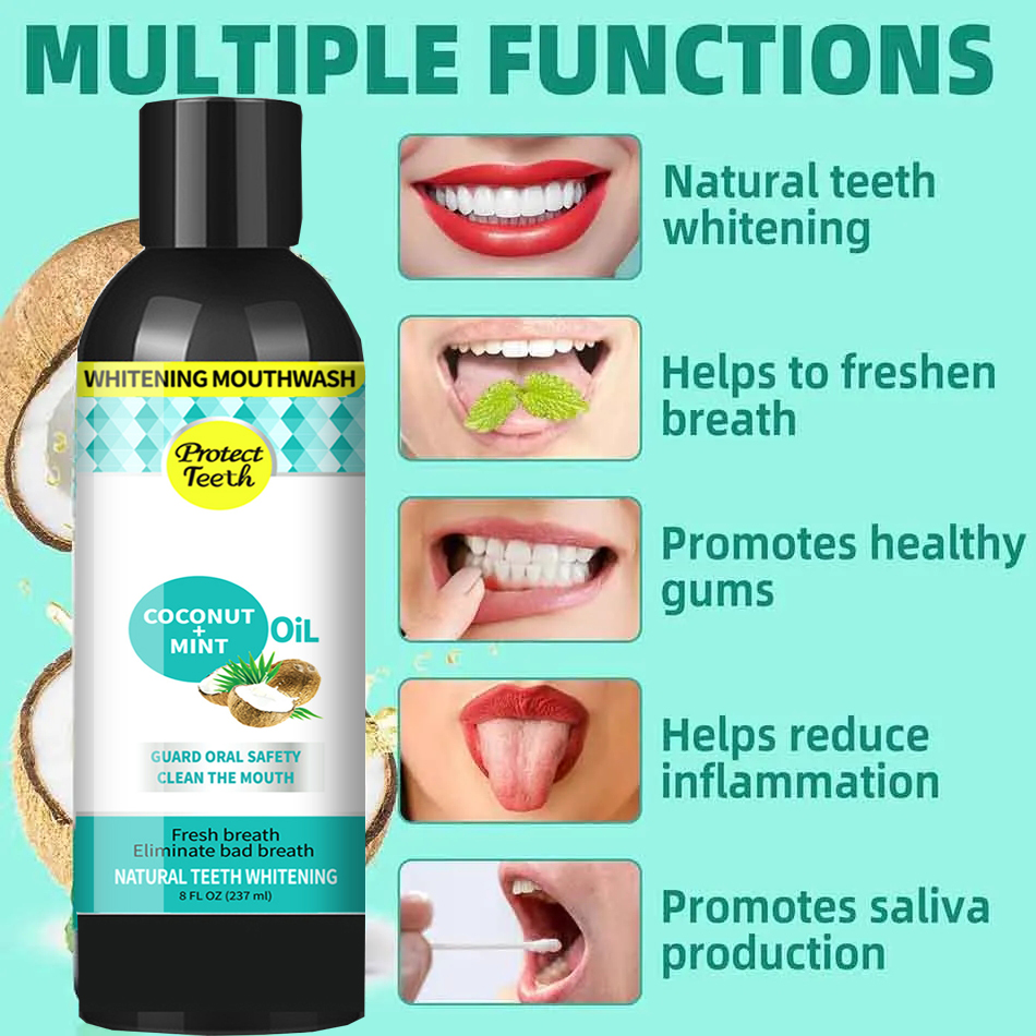 237ml coco hortelã puxando óle - Teeth Whitening Oil Pulling avaliação e preço